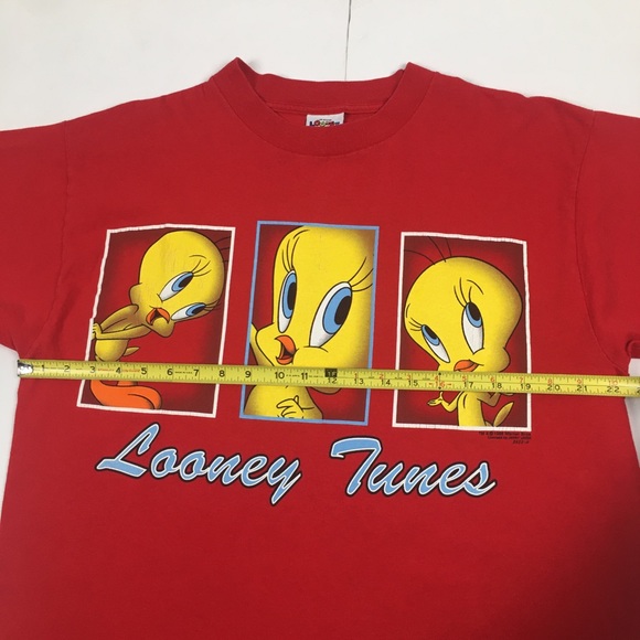 Vintage Looney Tunes Tweety Bird Graphic T-Shirt Red Cartoon 90s Warner Bros. - Picture 8 of 15